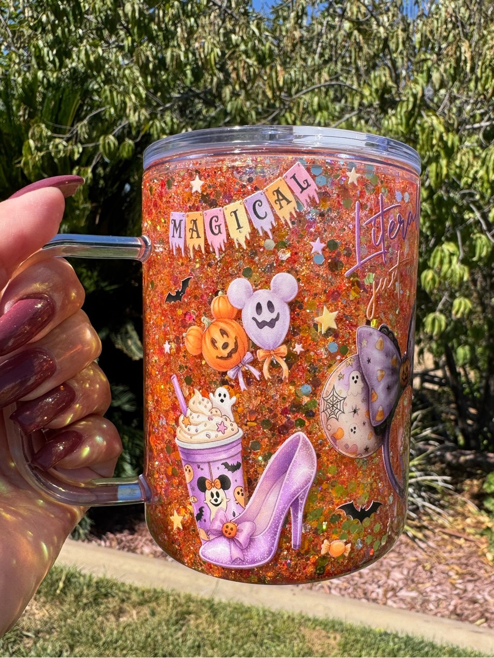 Disney Parks treats literally just a girl Halloween Snow globe acrylic Tumble 17